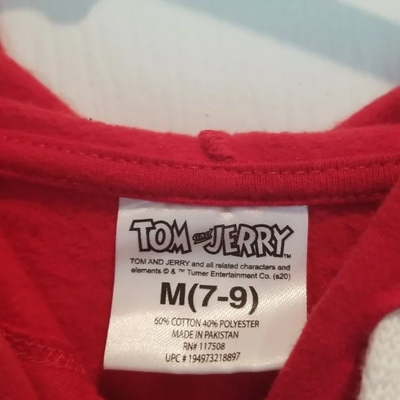 Tom and Jerry Red Hoodie White Strings - Picture 5 of 6